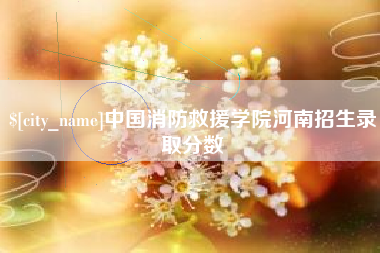 临清中国消防救援学院河南招生录取分数