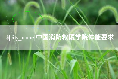 临清中国消防救援学院体能要求