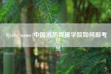 临清中国消防救援学院如何报考