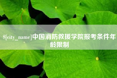 临清中国消防救援学院报考条件年龄限制