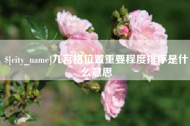 临清九宫格位置重要程度排序是什么意思