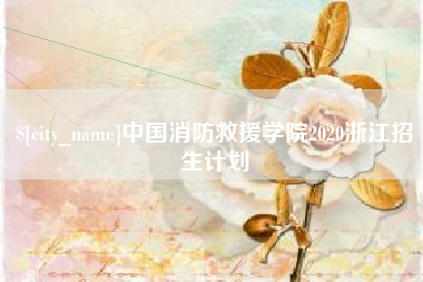 临清中国消防救援学院2020浙江招生计划