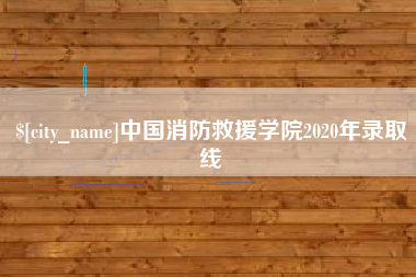 临清中国消防救援学院2020年录取线