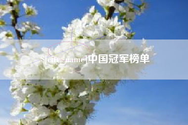 临清中国冠军榜单