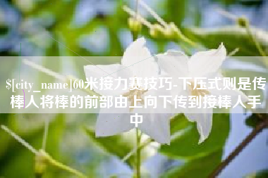 临清60米接力赛技巧-下压式则是传棒人将棒的前部由上向下传到接棒人手中
